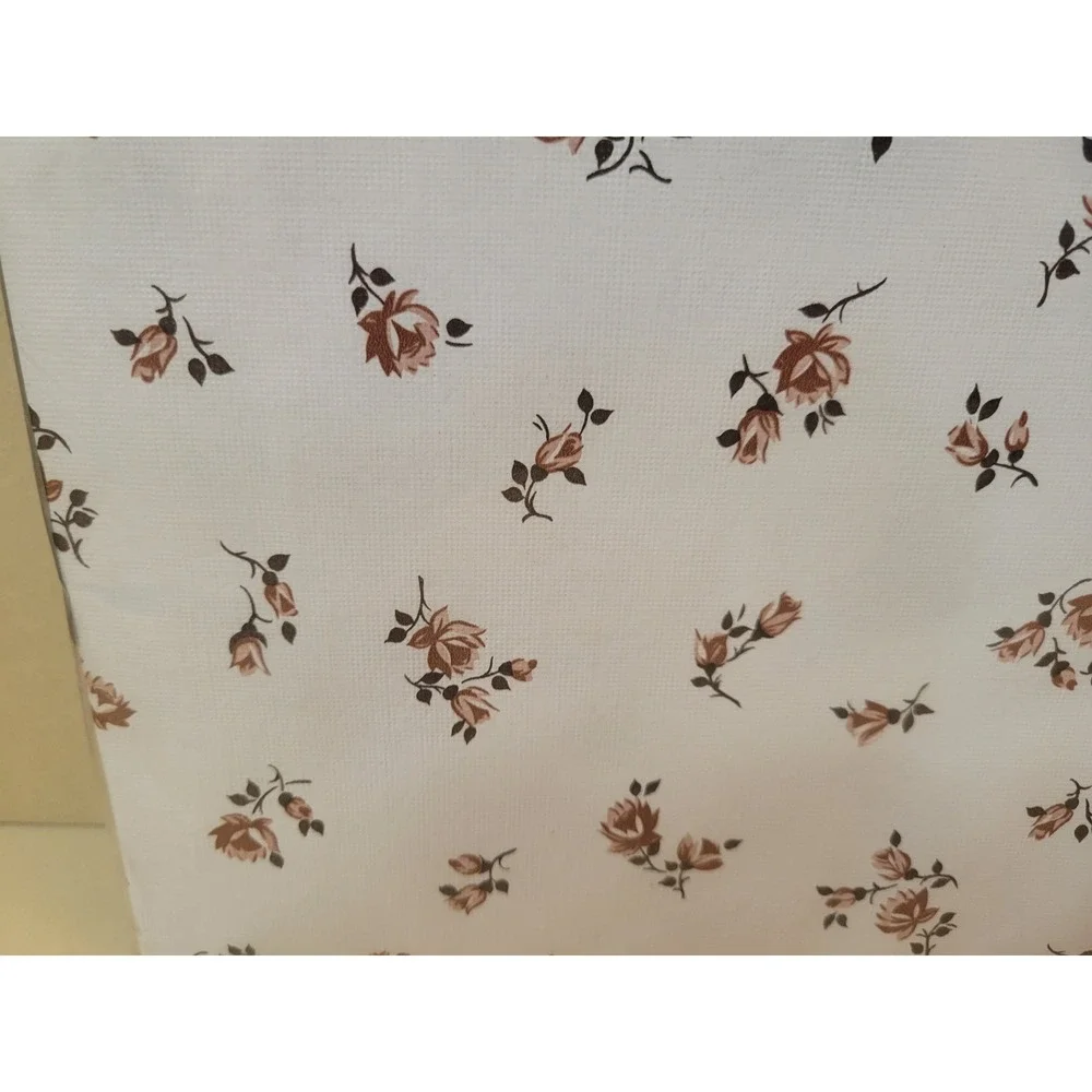 Vintage California Creations Floral Vinyl Tablecloth Flannel Back Oblong 52x70